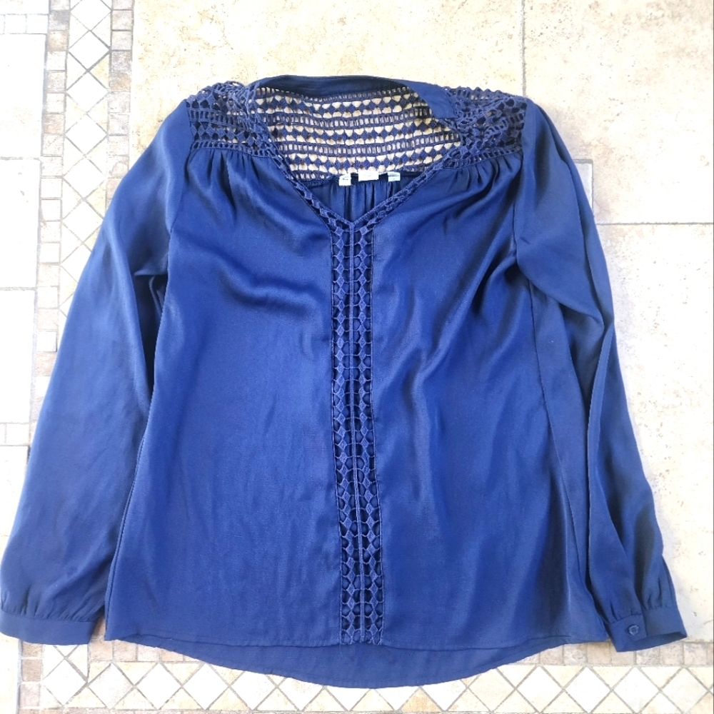 WHBM BLUE BLOUSE